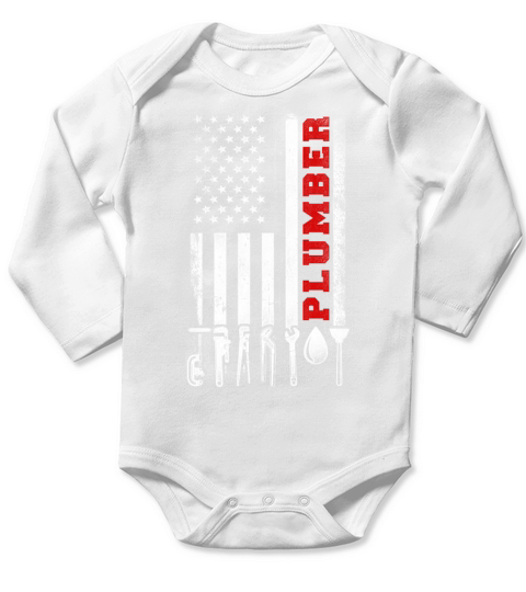 Plumbing Plumber American Flag Long Sleeve Baby One-Piece