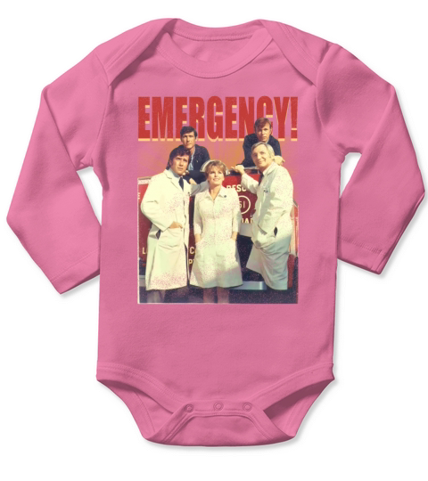 Retro Vintage 70s Emergency Cast Tribute Cast Long Sleeve Baby One-Piece
