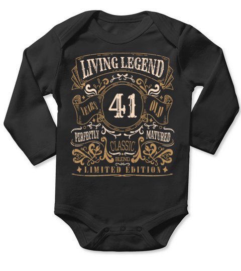 Retro Vintage Birth Whiskey Age 41 Years Old Long Sleeve Baby One-Piece