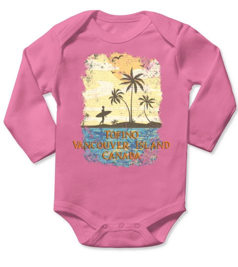 Tofino Vancouver Island Vintage Sunset Beach Surfi Long Sleeve Baby One-Piece