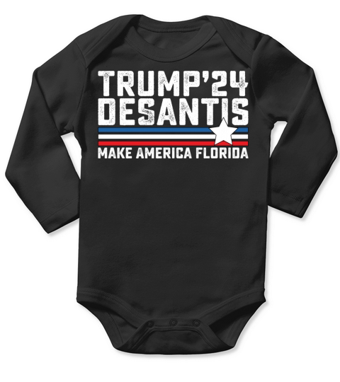 Trump DeSantis 2024 Florida Vintage Long Sleeve Baby One-Piece