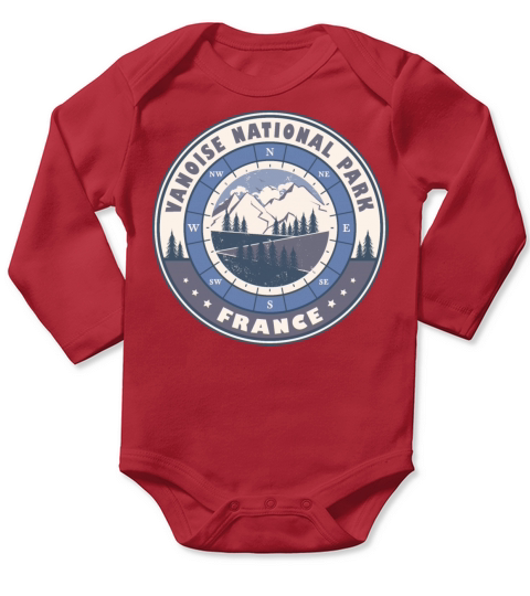 Vanoise National Park France Vintage Hiking Design Long Sleeve Baby One-Piece