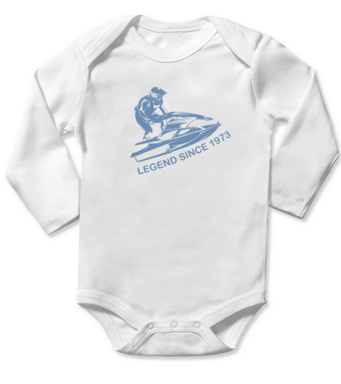 vintage 1973 birthday jet ski Long Sleeve Baby One-Piece