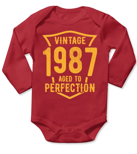 Vintage 1987 Aged To Perfection 36th Birthday Long Sleeve Baby One-Piece