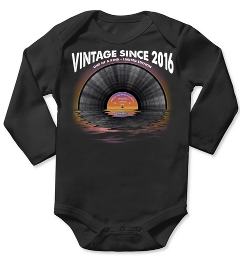 Vintage since 2016 Retro Disco Music Vintage Long Sleeve Baby One-Piece