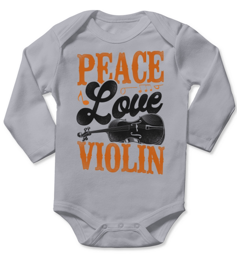Violin Violinist Girl Vintage Long Sleeve Baby One-Piece