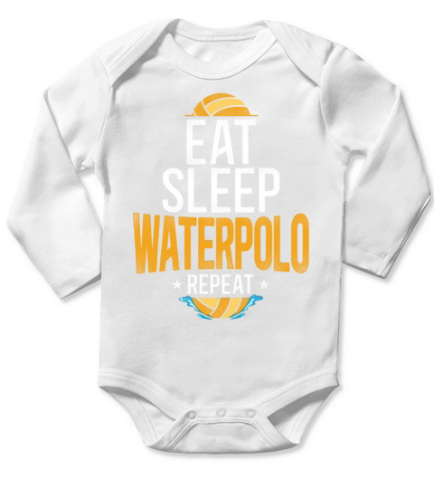 Water Polo Vintage Eat Sleep Water Long Sleeve Baby One-Piece