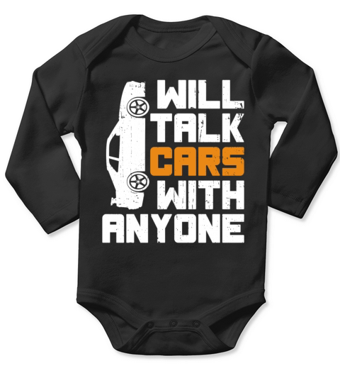 Will Talk Cars With Anyone Retro Vintage Design Long Sleeve Baby One-Piece