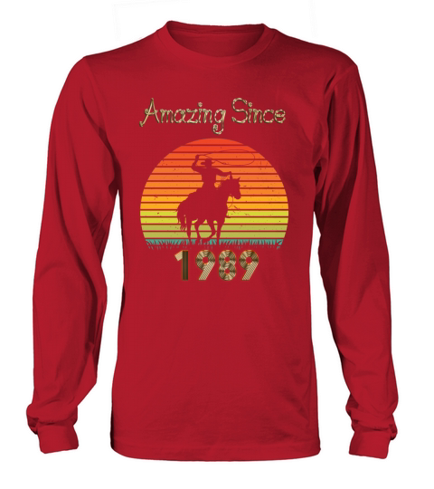 Amazing Since 1989 Vintage Birthday Shirts for Men Long sleeved Unisex