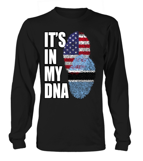 Botswana And American Mix Heritage DNA Flag Long sleeved Unisex