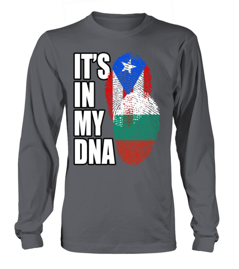 Bulgarian And Puerto Rican Mix Heritage DNA Flag Long sleeved Unisex