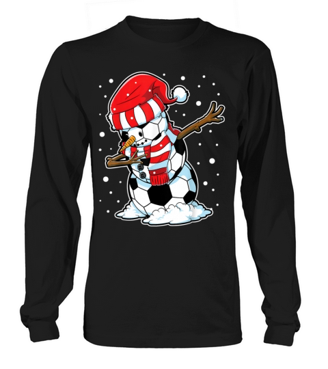 Dabbing Snowman Soccer Ball Christmas Santa Boys K Long sleeved Unisex