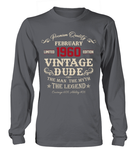 February 1960 Vintage Birthday Present Long sleeved Unisex