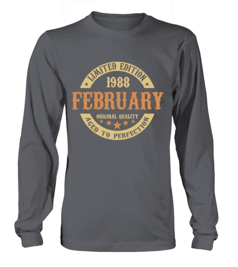 February 1988 Vintage Birthday Present Long sleeved Unisex