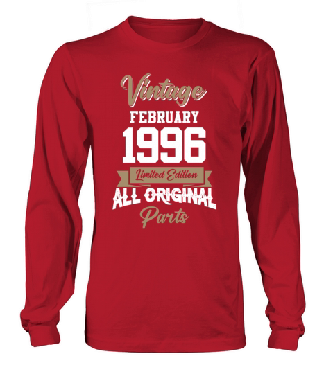 February 1996 Vintage Birthday Present Long sleeved Unisex