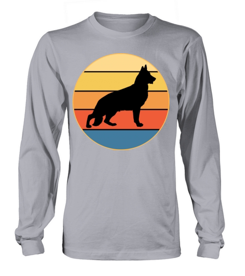 German Shepherd Dog Breed Vintage Retro Sunset Long sleeved Unisex