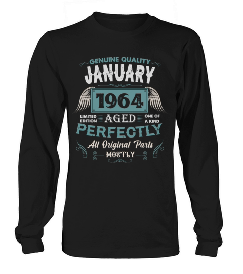January 1964 Vintage Birthday Present Long sleeved Unisex