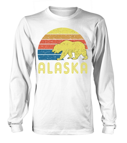 Retro Alaska With A Vintage Design And A Bear Long sleeved Unisex