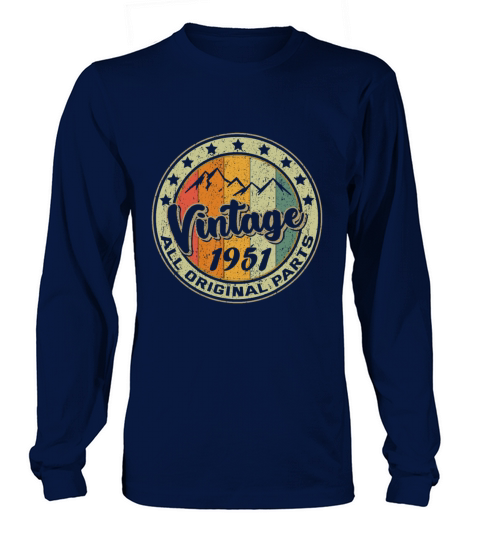 Vintage 1951 Retro 71 Year Old Gift 71st Birthday Long sleeved Unisex