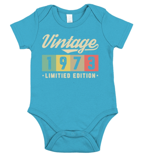 1973 Vintage born in Retro age Birthday gift idea Short Sleeve Baby One-Piece