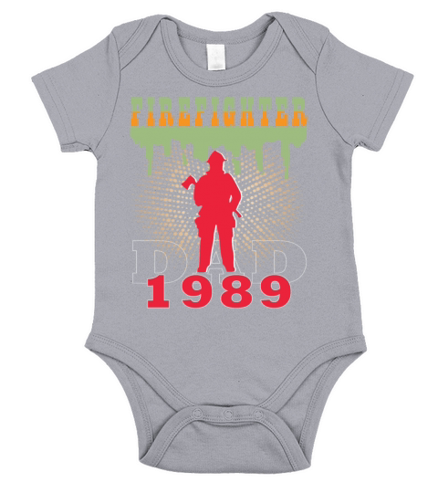 1989 vintage fireman birthday firefighter Short Sleeve Baby One-Piece