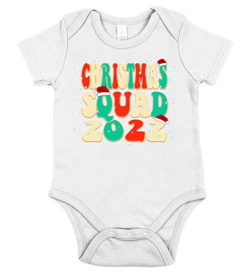 2022 Christmas Squad Family Xmas Pajamas Short Sleeve Baby One-Piece