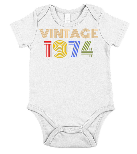 46th Birthday Gift Vintage 1974 Short Sleeve Baby One-Piece