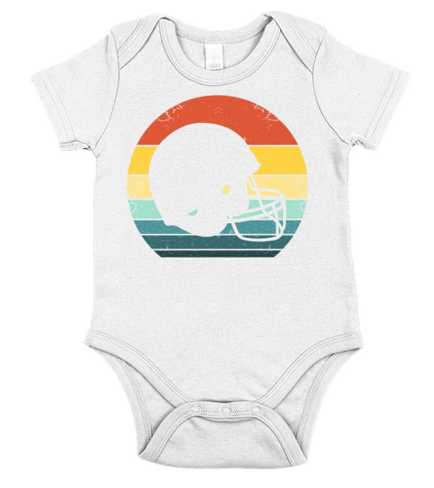 70s Retro American Football Helmet Vintage Sunset Short Sleeve Baby One-Piece