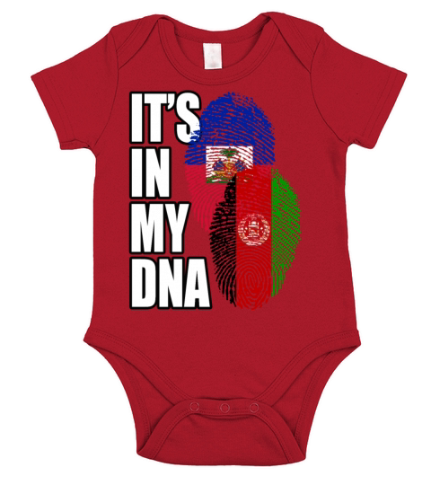 Afghan And Haitian Mix Heritage DNA Flag Short Sleeve Baby One-Piece
