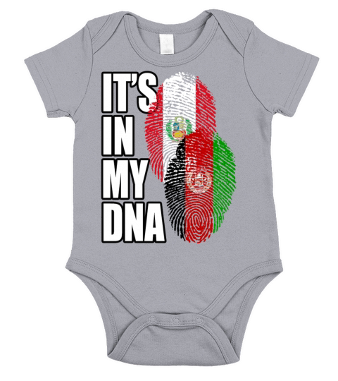 Afghan And Peruvian Mix Heritage DNA Flag Short Sleeve Baby One-Piece