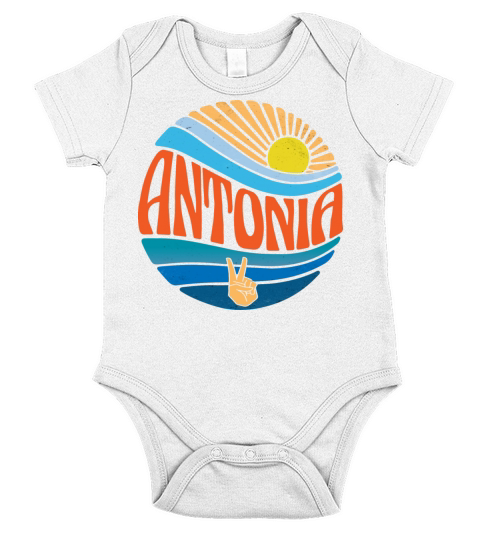 Antonia Shirt Vintage Sunset Antonia Groovy Tie Short Sleeve Baby One-Piece