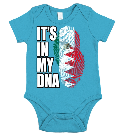 Bahraini And Mexican Mix Heritage DNA Flag Short Sleeve Baby One-Piece