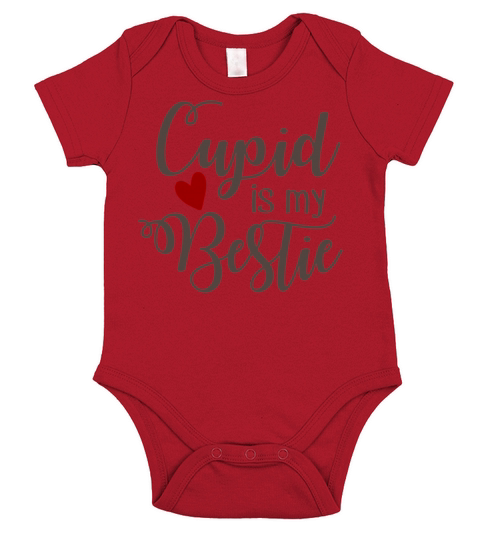 Best Valentines Day Cupid is My Bestie404 Short Sleeve Baby One-Piece