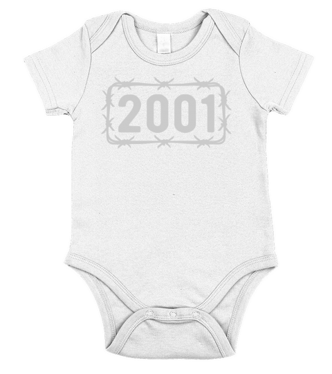 Birthday Vintage 2001 Barbed Wire Short Sleeve Baby One-Piece