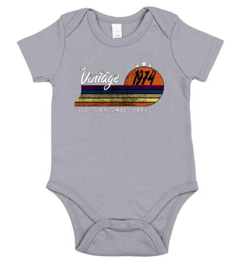 Born In 1974 Vintage Retro Classic Gifts Short Sleeve Baby One-Piece