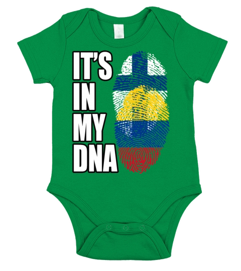 Finland And Colombian Mix Heritage DNA Flag Short Sleeve Baby One-Piece