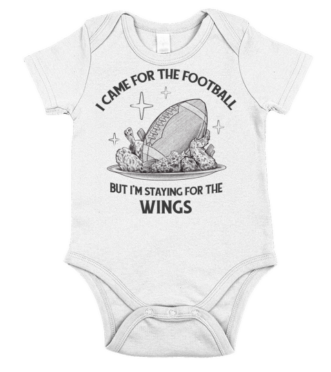 Football Chicken Wings Quote Short Sleeve Baby One-Piece