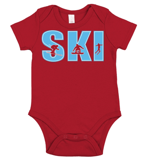 funny skiing Short Sleeve Baby One-Piece