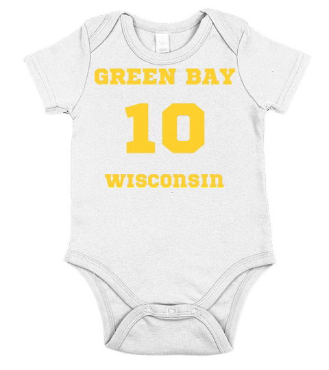 GREEN BAY WISCONSIN vintage distressed football Short Sleeve Baby One-Piece