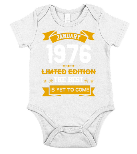 January 1976 Birthday Surprise Short Sleeve Baby One-Piece