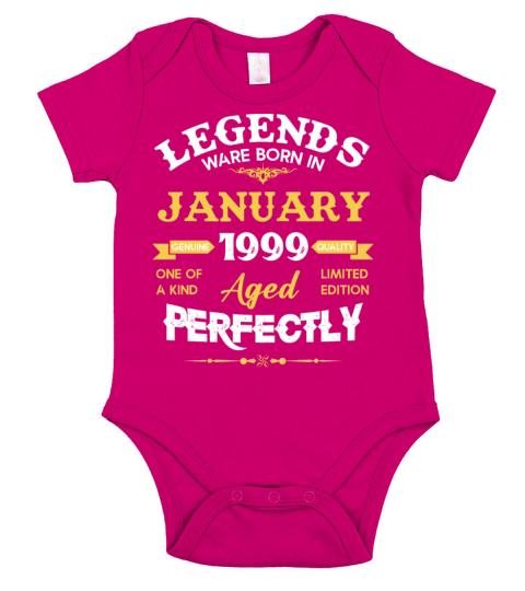 January 1999 Vintage Birthday Present Short Sleeve Baby One-Piece
