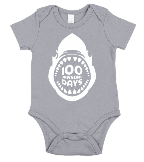 Jawsome Shark 100 Days Of School Short Sleeve Baby One-Piece