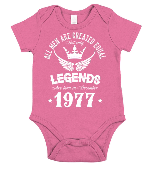 Legends Were Born In December 1977 Birthday Short Sleeve Baby One-Piece