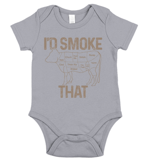 Mens Chef Butcher Cook BBQ Id Smoke That Cow Beef Short Sleeve Baby One-Piece