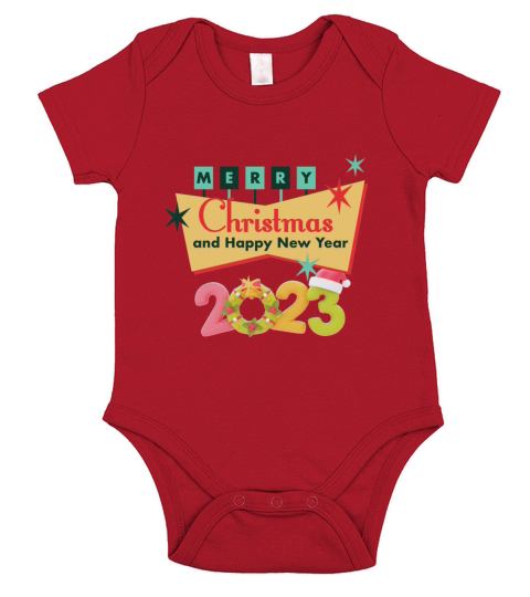 merry christmas and happy new year Short Sleeve Baby One-Piece