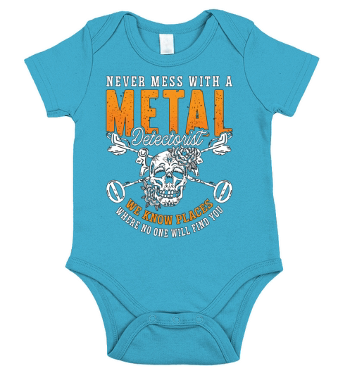 Metal Detecting Never Mess With Hunter Detectorist Short Sleeve Baby One-Piece