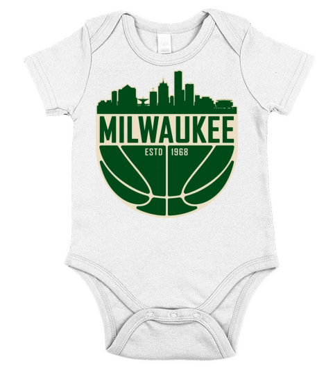 Milwaukee Basketball Skyline Vintage Wisconsin Ret Short Sleeve Baby One-Piece