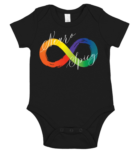 Neuro Spicy Infinity Symbol Spectrum Autism Short Sleeve Baby One-Piece