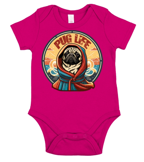 Original Pug Life vintage Short Sleeve Baby One-Piece