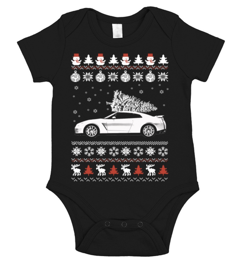 R35 - Awesome christmas sweater for Nissan R35 Short Sleeve Baby One-Piece